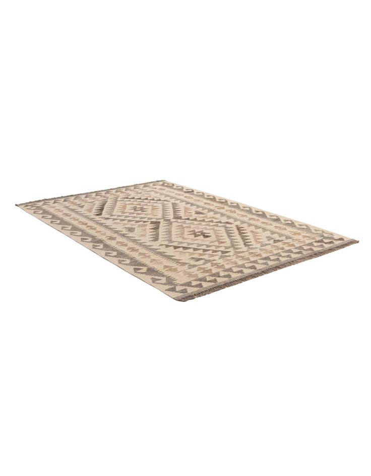 Detail image of 3' 7 x 5' 2 Hand Woven Kilim Maymana Wool Rug