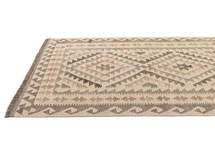 3' 7 x 5' 2 Hand Woven Kilim Maymana Wool Rug