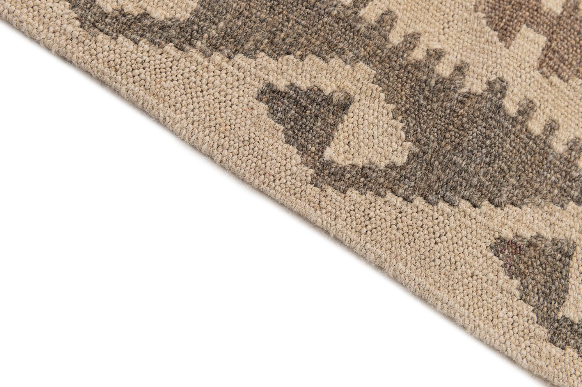 3' 7 x 5' 2 Hand Woven Kilim Maymana Wool Rug