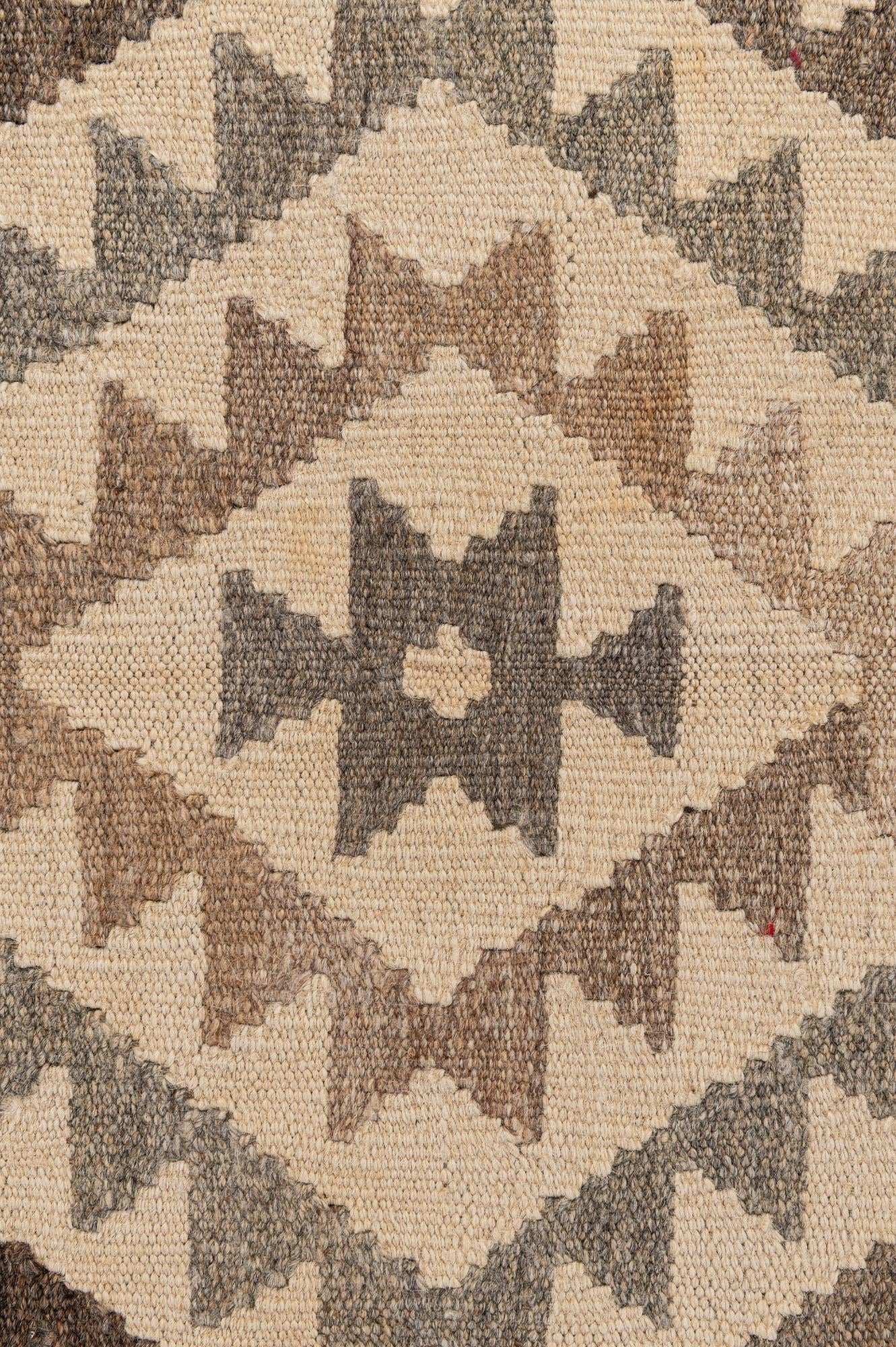 3' 7 x 5' 2 Hand Woven Kilim Maymana Wool Rug
