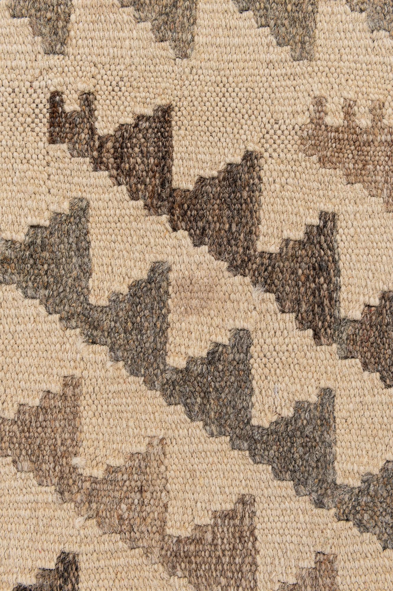 3' 7 x 5' 2 Hand Woven Kilim Maymana Wool Rug