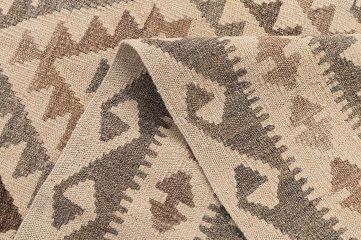 3' 7 x 5' 2 Hand Woven Kilim Maymana Wool Rug