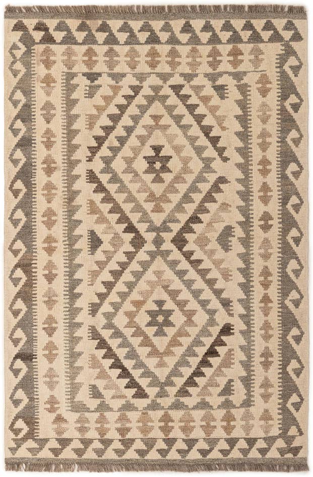 Detail image of 3' 7 x 5' 2 Hand Woven Kilim Maymana Wool Rug
