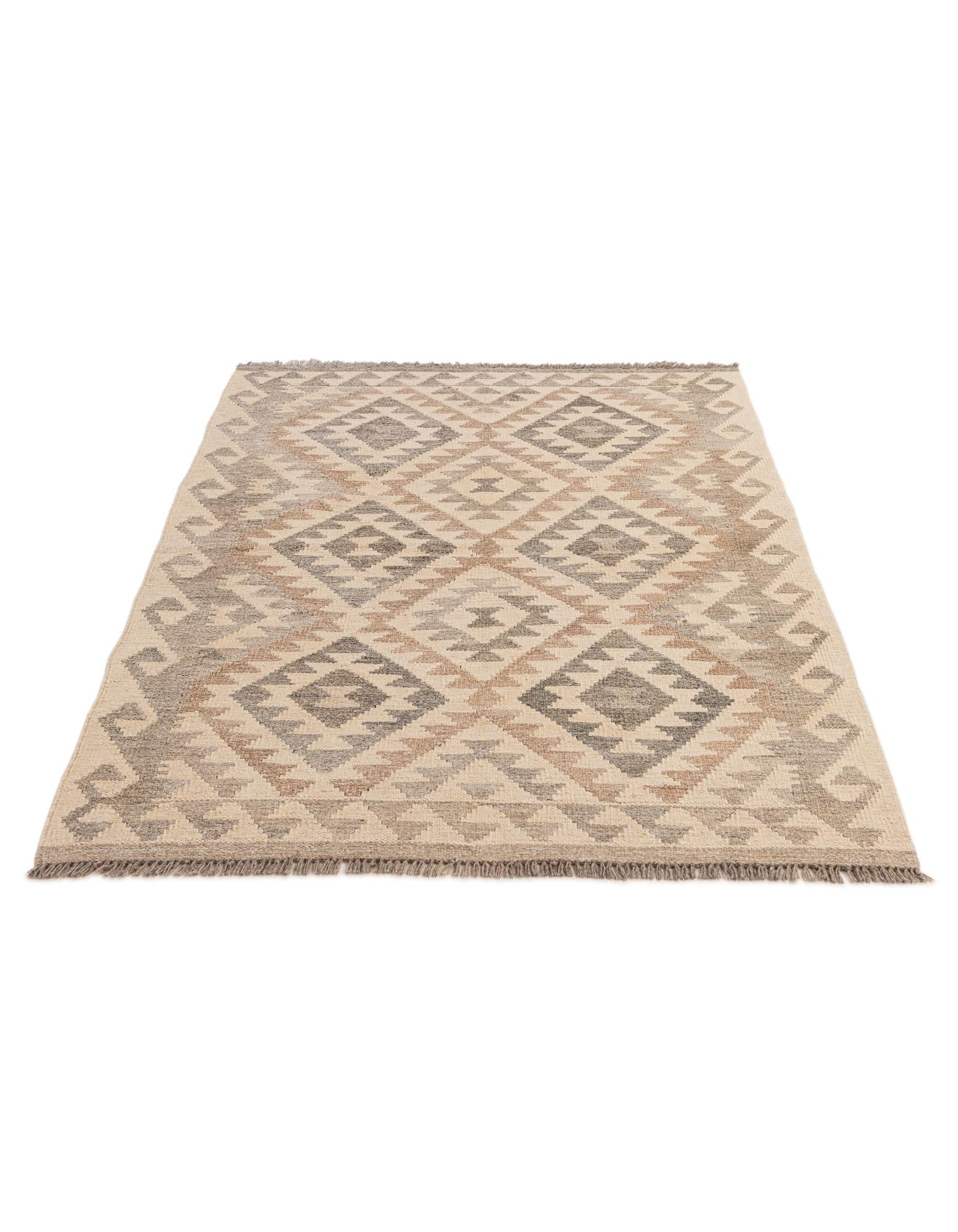 3' 6 x 5' 3 Hand Woven Kilim Maymana Wool Rug