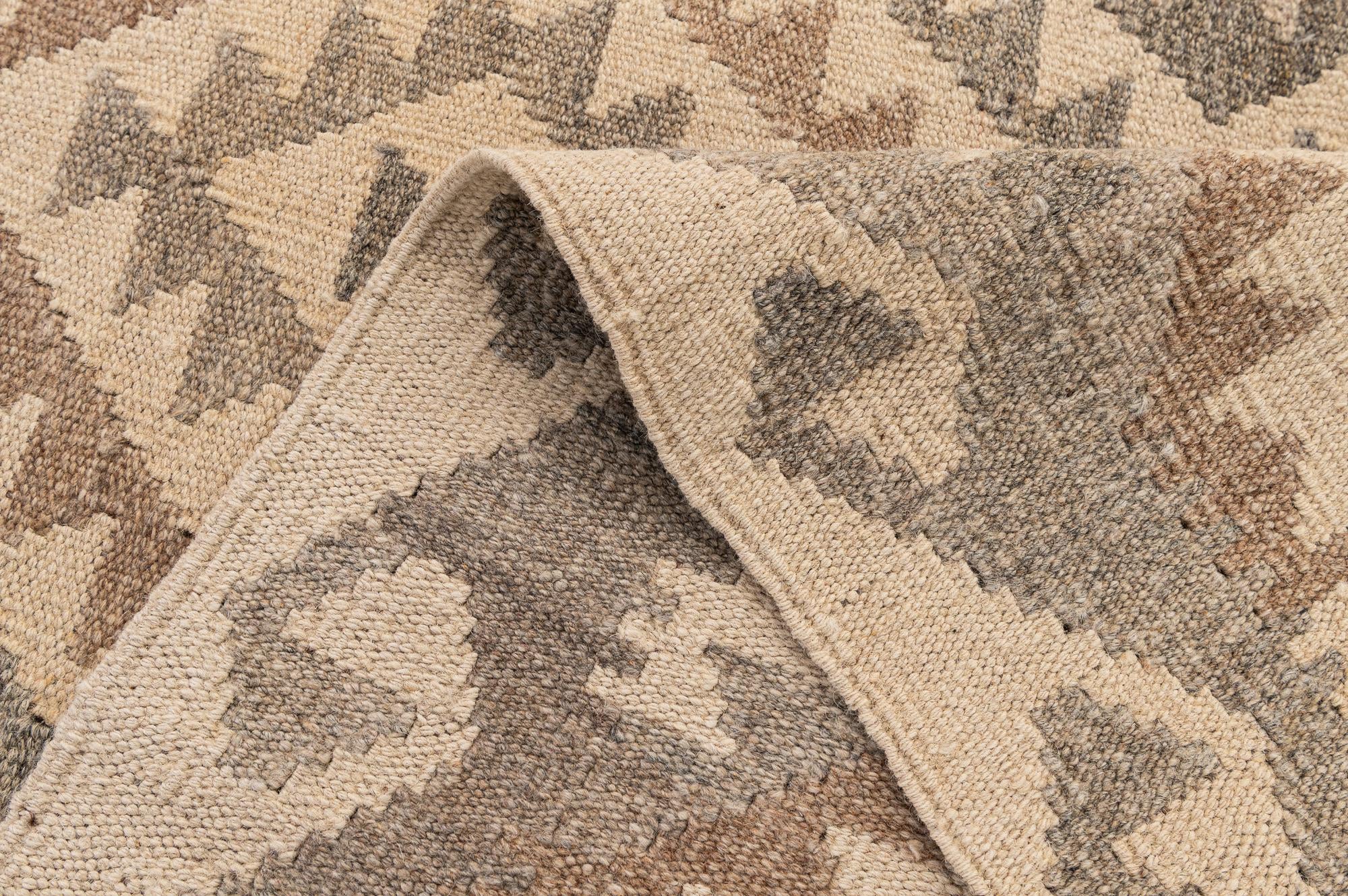3' 6 x 5' 3 Hand Woven Kilim Maymana Wool Rug