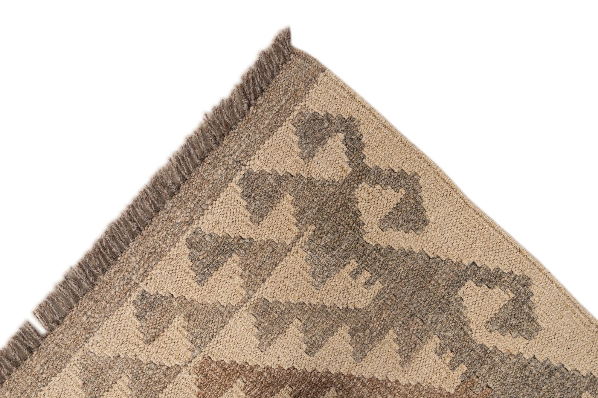3' 6 x 5' 3 Hand Woven Kilim Maymana Wool Rug