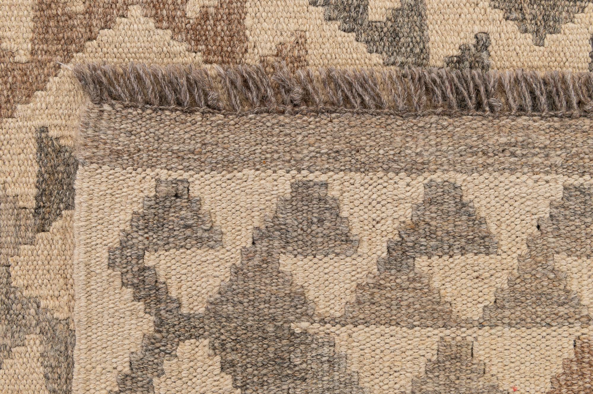 3' 6 x 5' 3 Hand Woven Kilim Maymana Wool Rug