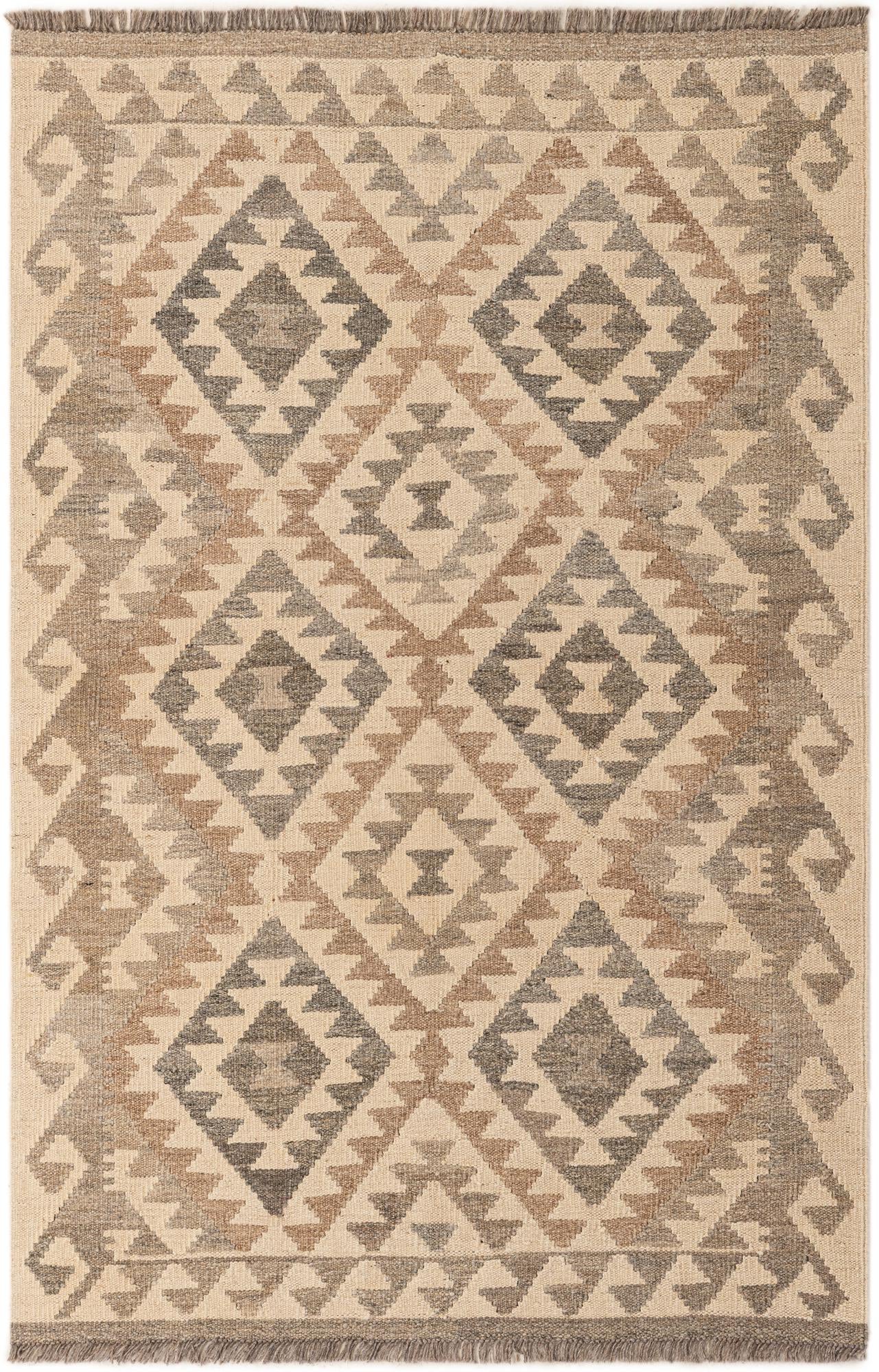 3' 6 x 5' 3 Hand Woven Kilim Maymana Wool Rug