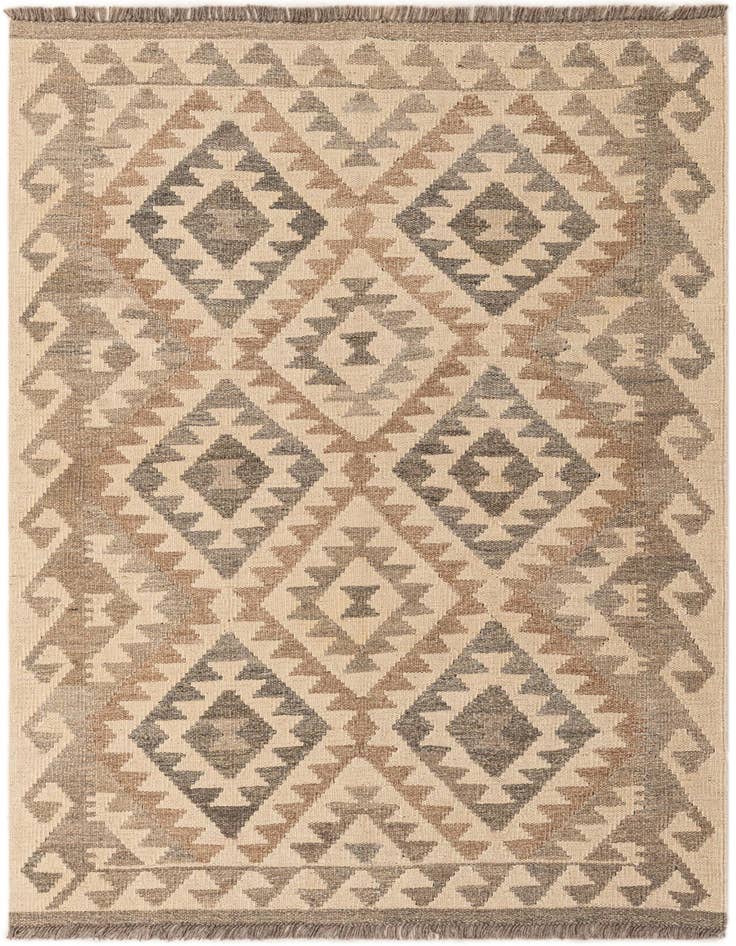 Detail image of 3' 6 x 5' 3 Hand Woven Kilim Maymana Wool Rug