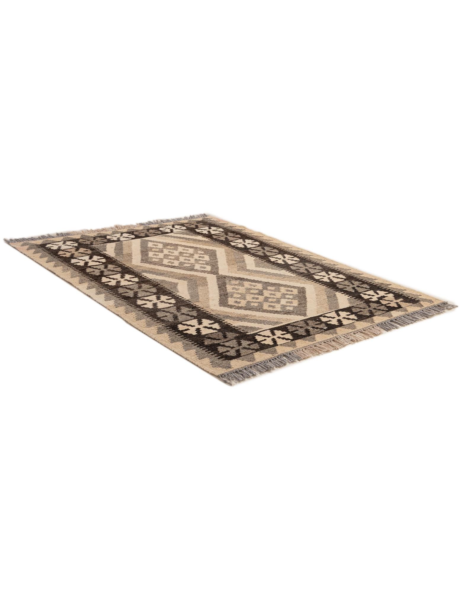 2' 11 x 3' 11 Hand Woven Kilim Maymana Wool Rug