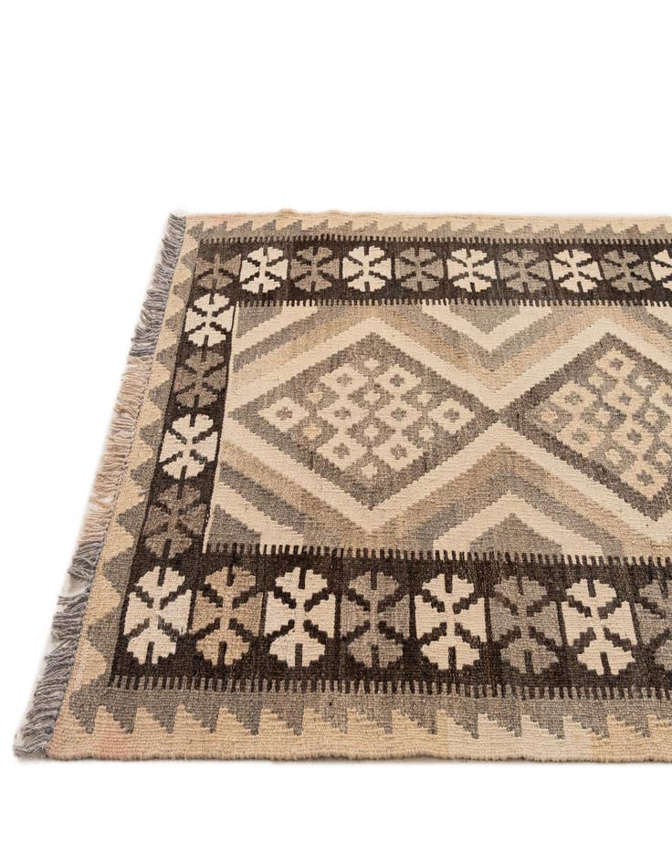 Detail image of 2' 11 x 3' 11  Hand Woven Kilim Maymana Wool Rug