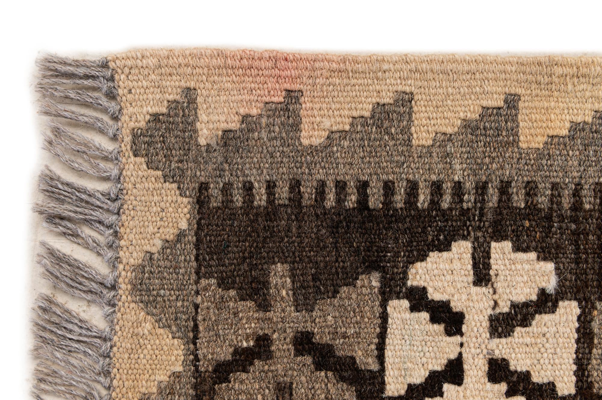 2' 11 x 3' 11 Hand Woven Kilim Maymana Wool Rug