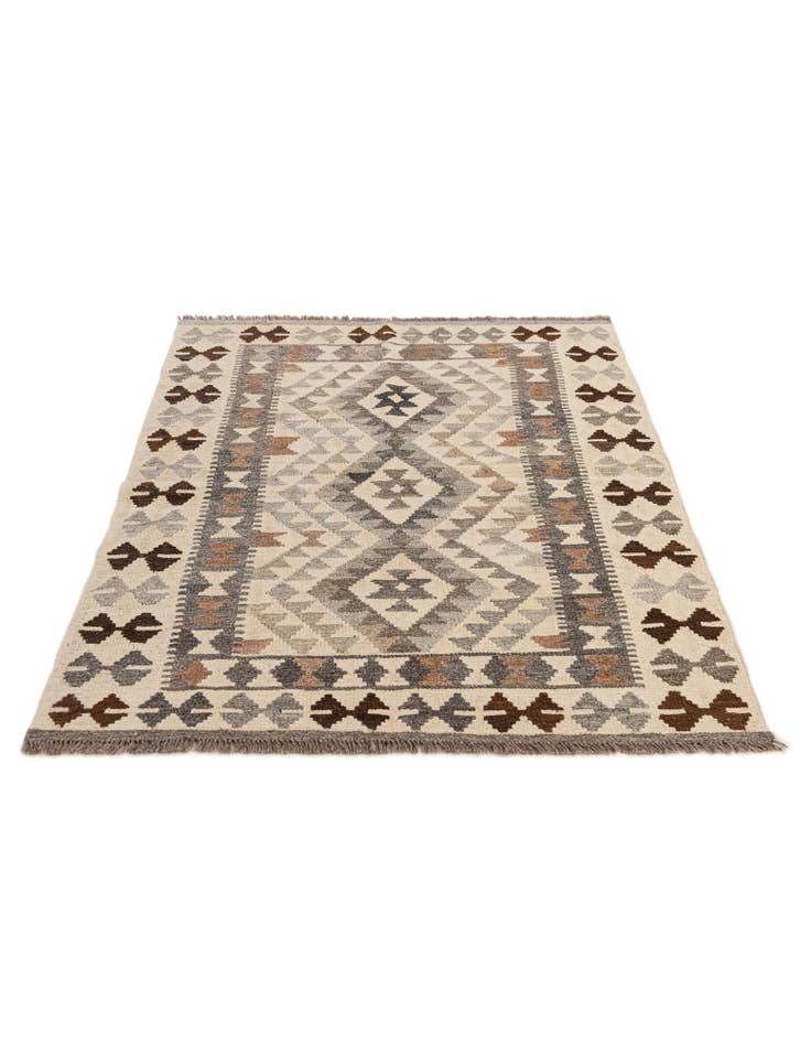 Detail image of 3' 6 x 4' 11 Hand Woven Kilim Maymana Wool Rug