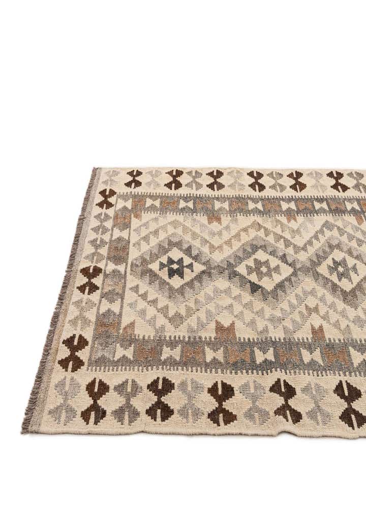 3' 6 x 4' 11 Hand Woven Kilim Maymana Wool Rug