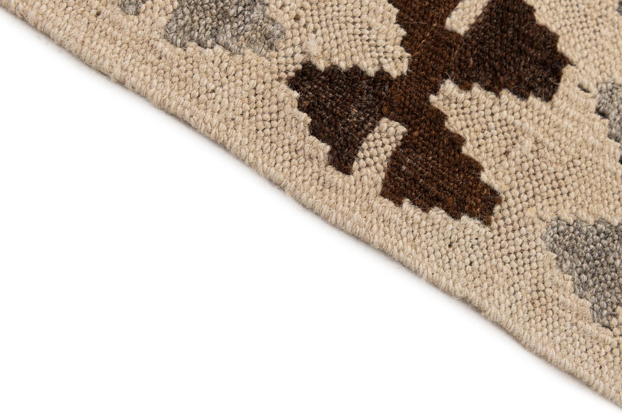 3' 6 x 4' 11 Hand Woven Kilim Maymana Wool Rug