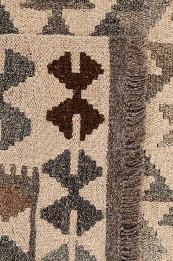 3' 6 x 4' 11 Hand Woven Kilim Maymana Wool Rug