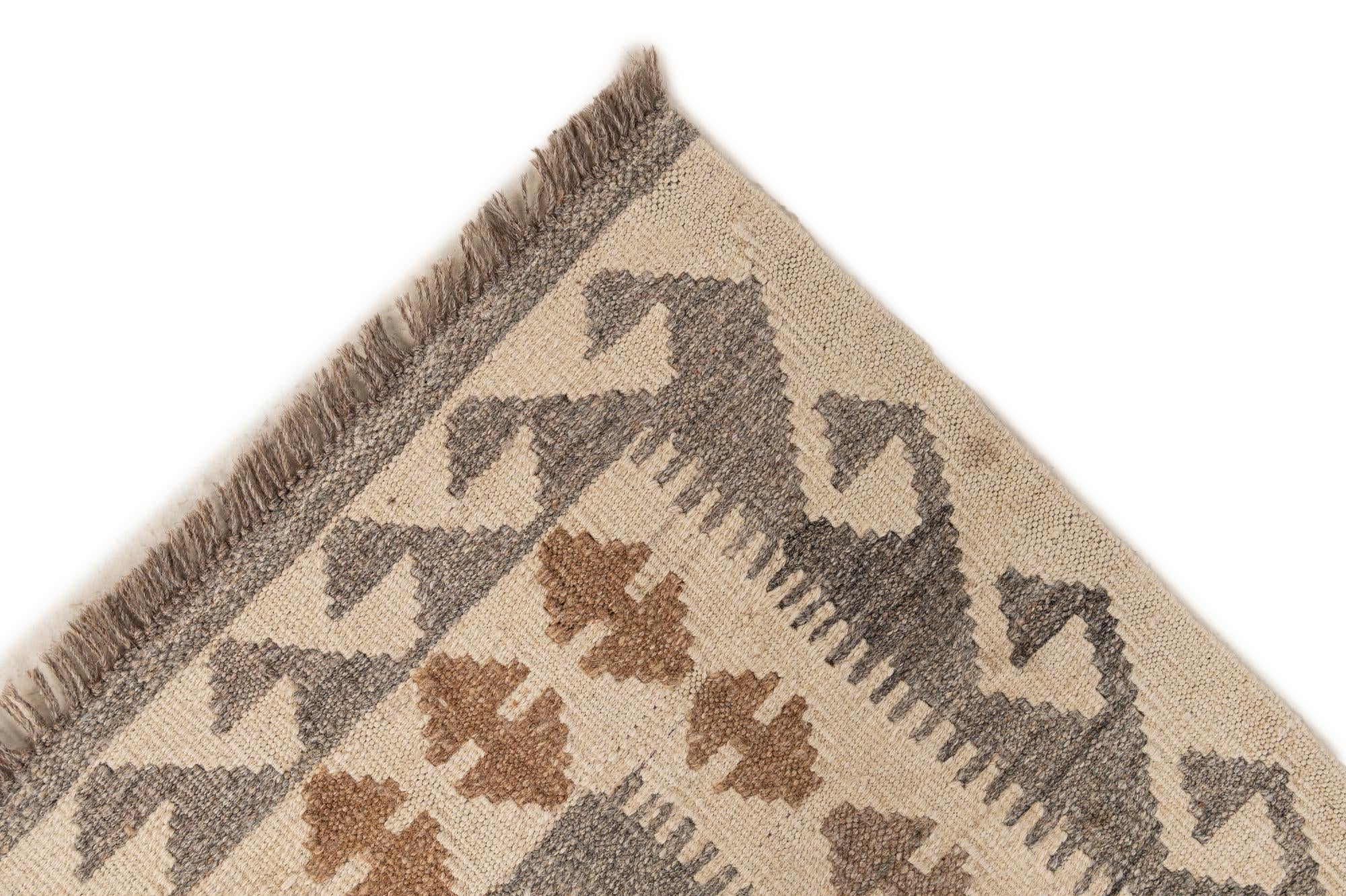3' 5 x 5' 1 Hand Woven Kilim Maymana Wool Rug