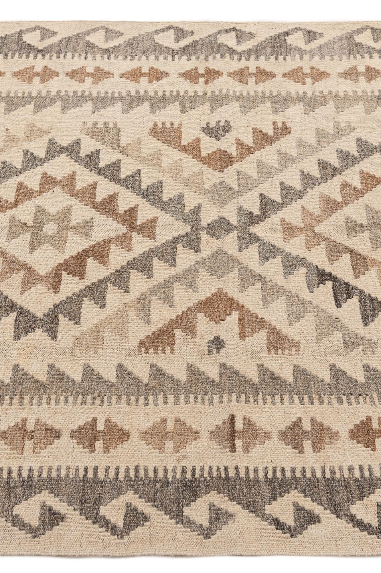 3' 5 x 5' 1 Hand Woven Kilim Maymana Wool Rug