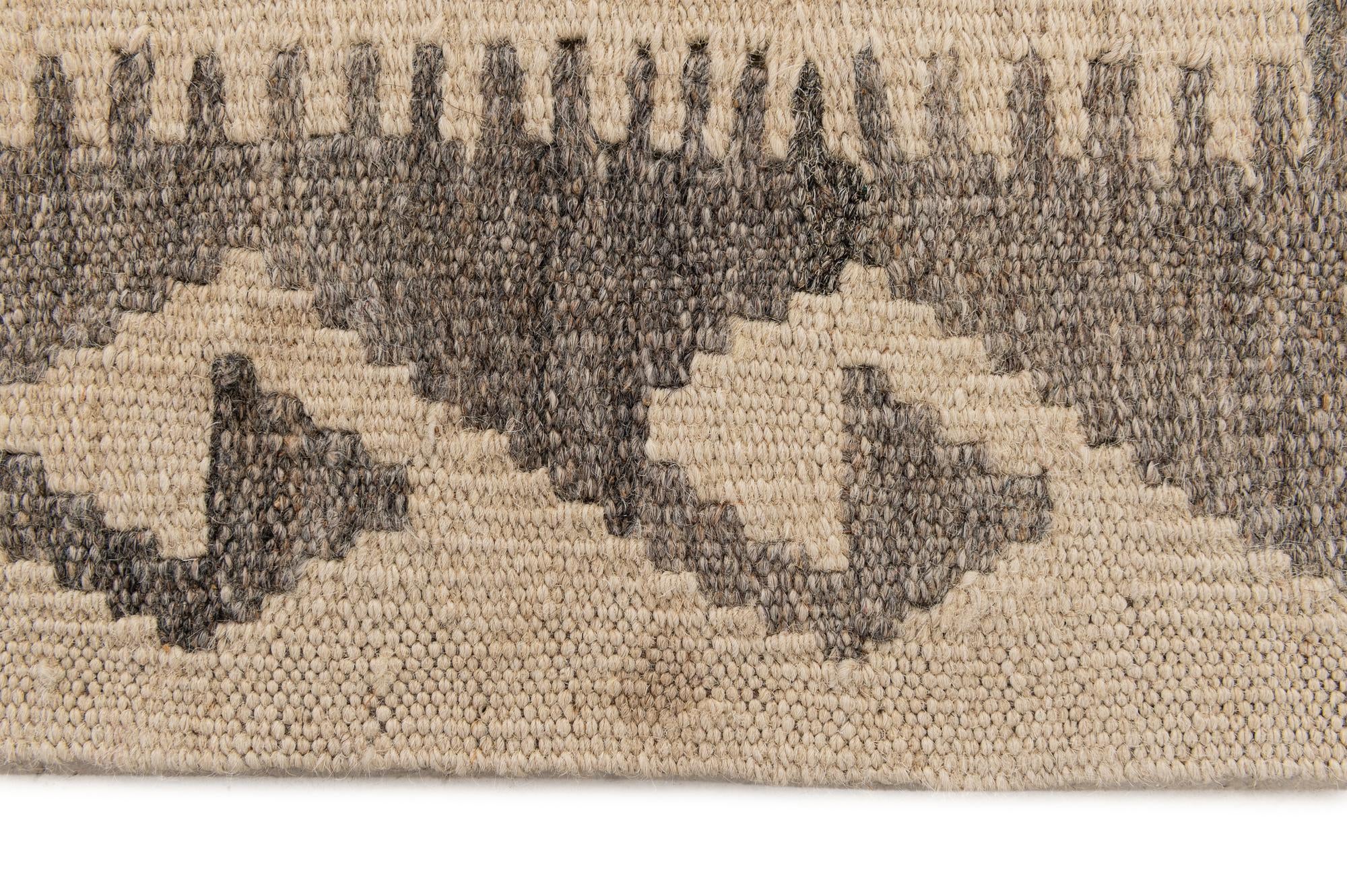 3' 5 x 5' 1 Hand Woven Kilim Maymana Wool Rug