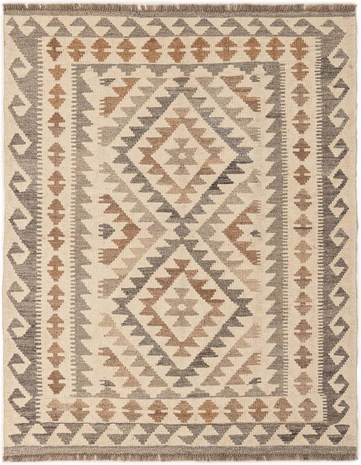 Detail image of 3' 5 x 5' 1 Hand Woven Kilim Maymana Wool Rug