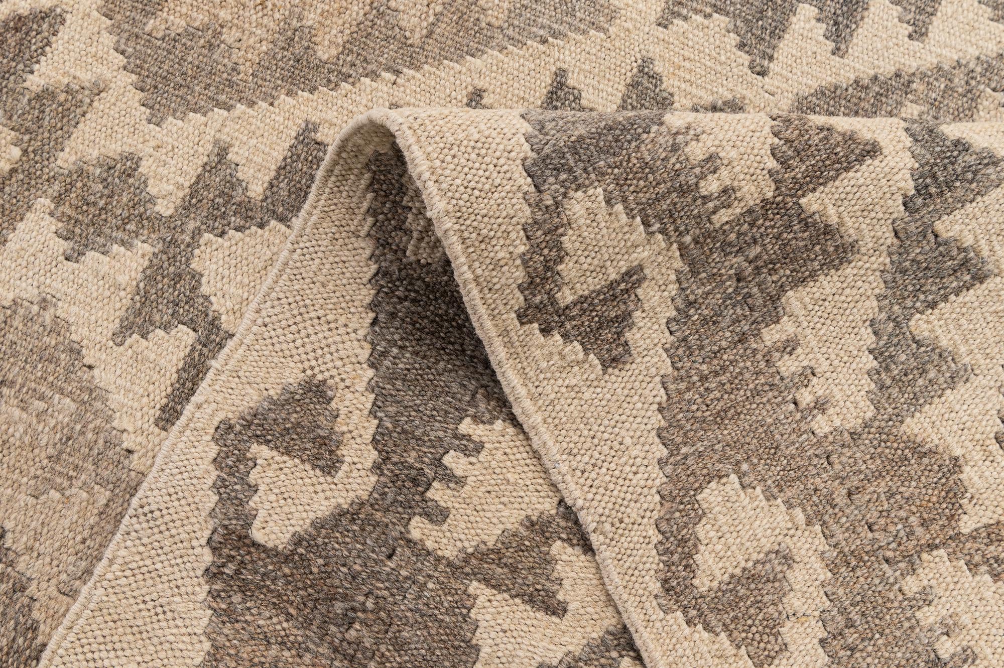 3' 5 x 5' 1 Hand Woven Kilim Maymana Wool Rug