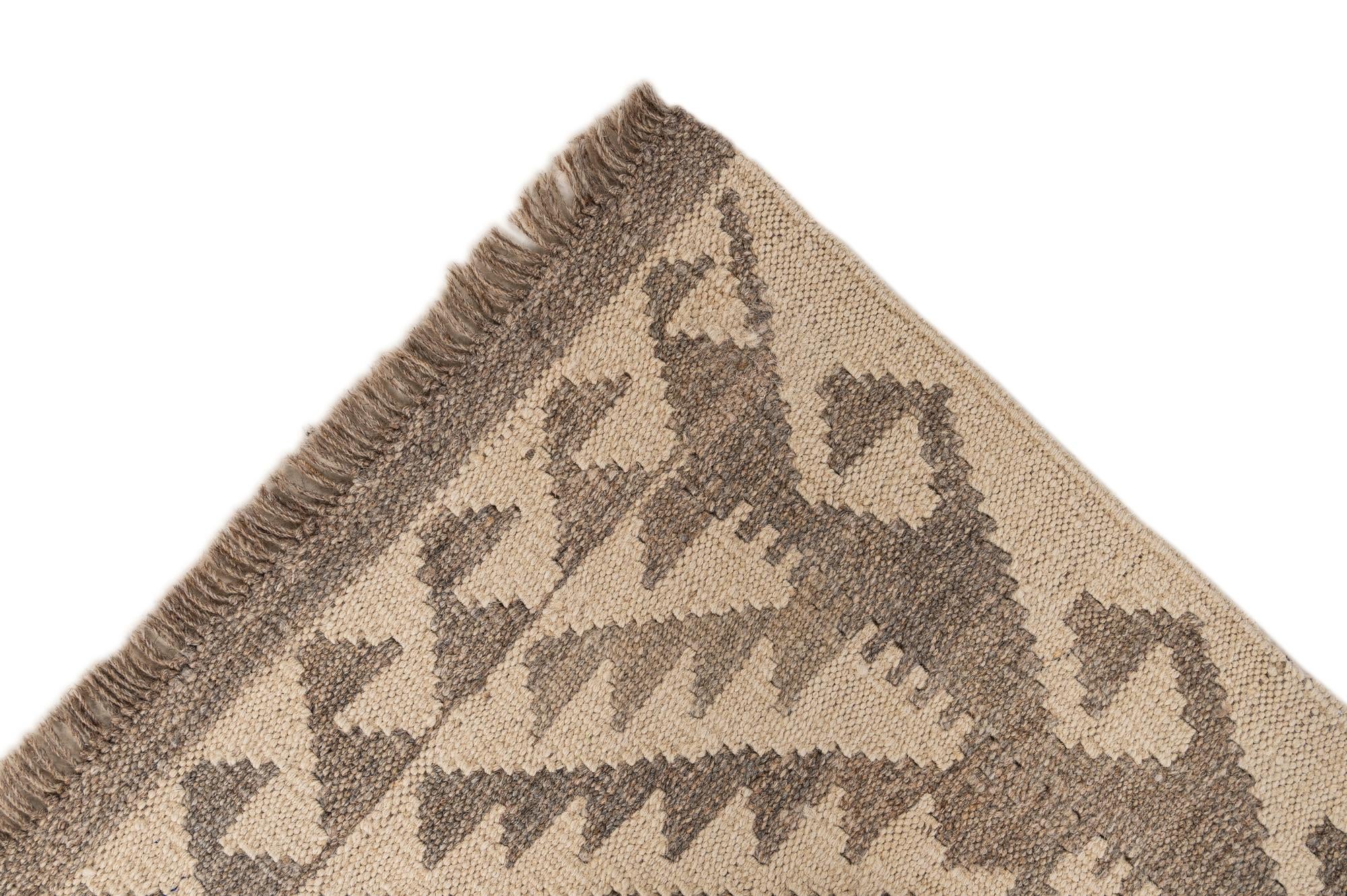 3' 5 x 5' 1 Hand Woven Kilim Maymana Wool Rug
