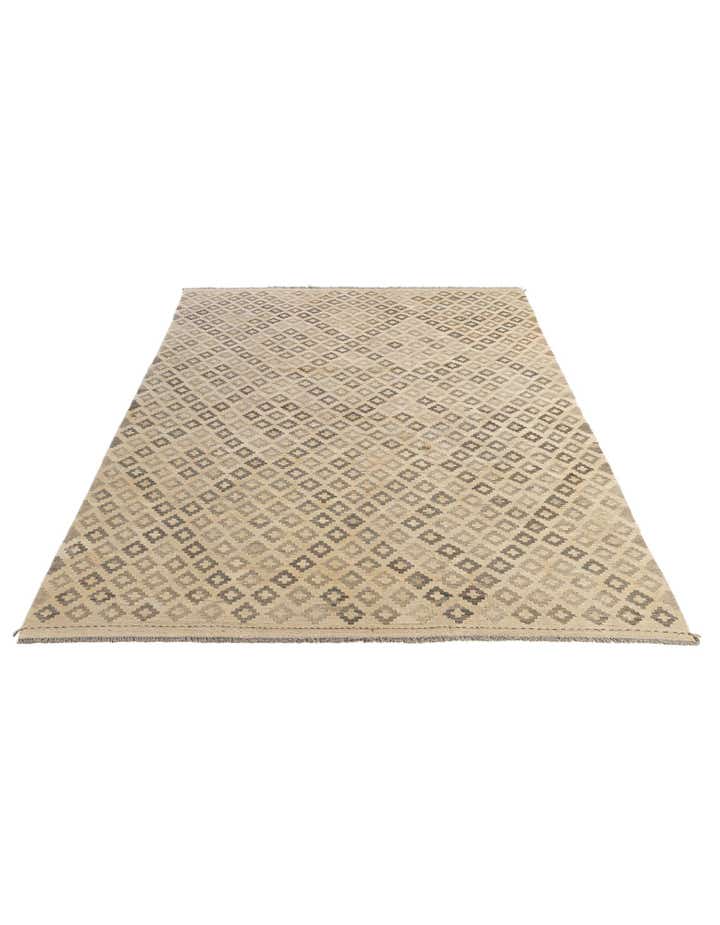 6' 10 x 9' 10 Hand Woven Kilim Maymana Wool Rug