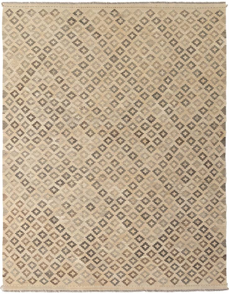 Detail image of 6' 10 x 9' 10 Hand Woven Kilim Maymana Wool Rug