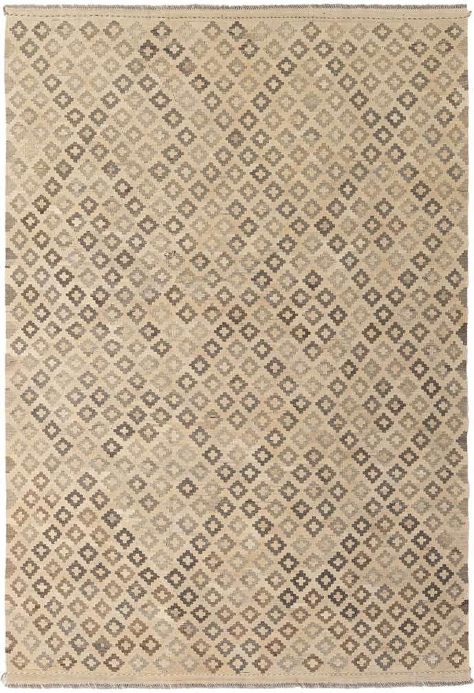 6' 10 x 9' 10 Hand Woven Kilim Maymana Wool Rug