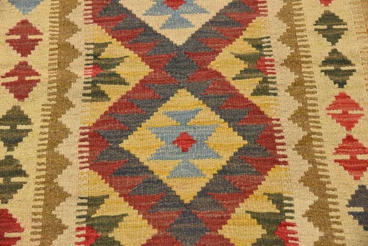 3' 4 x 6' 4 Hand Woven Kilim Maymana Wool Rug