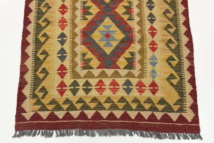 3' 4 x 6' 4 Hand Woven Kilim Maymana Wool Rug