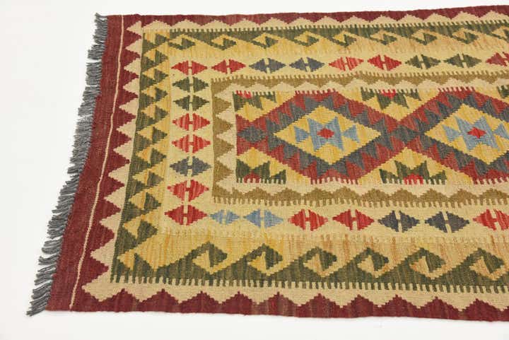 3' 4 x 6' 4 Hand Woven Kilim Maymana Wool Rug