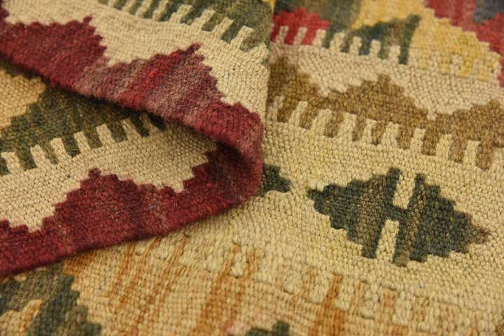 3' 4 x 6' 4 Hand Woven Kilim Maymana Wool Rug