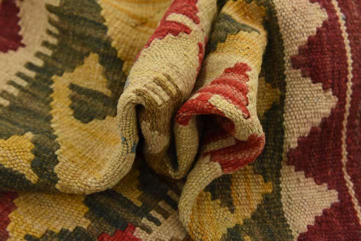 3' 4 x 6' 4 Hand Woven Kilim Maymana Wool Rug