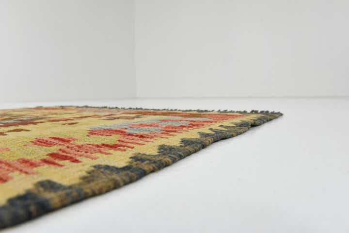 3' 3 x 6' 5 Hand Woven Kilim Maymana Wool Rug