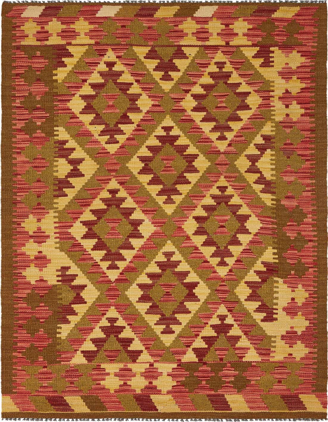 3' 5 x 6' 4 Hand Woven Kilim Maymana Wool Rug