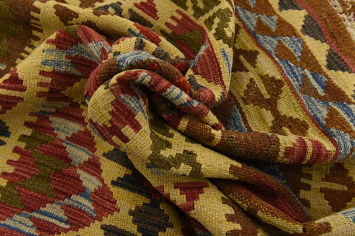 4' 8 x 6' 6 Hand Woven Kilim Maymana Wool Rug