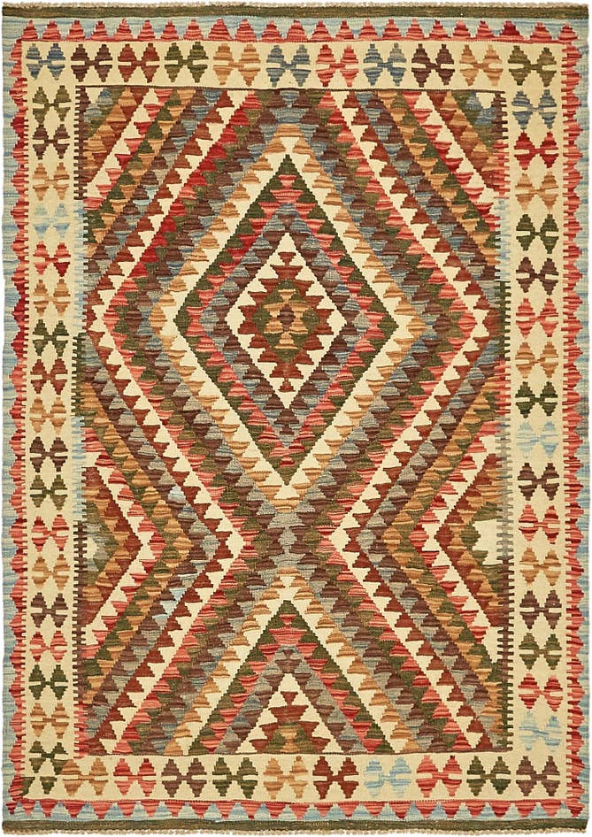 Detail image of 125cm x 180cm Hand Woven Kilim Maymana Wool Rug