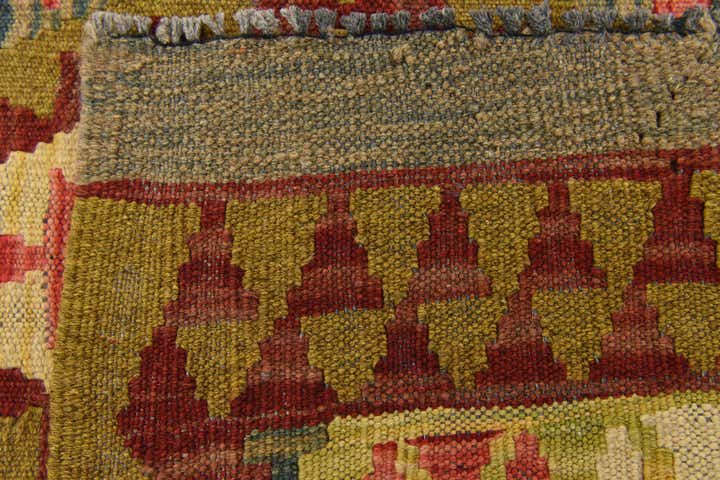 3' 1 x 4' 10 Hand Woven Kilim Maymana Wool Rug