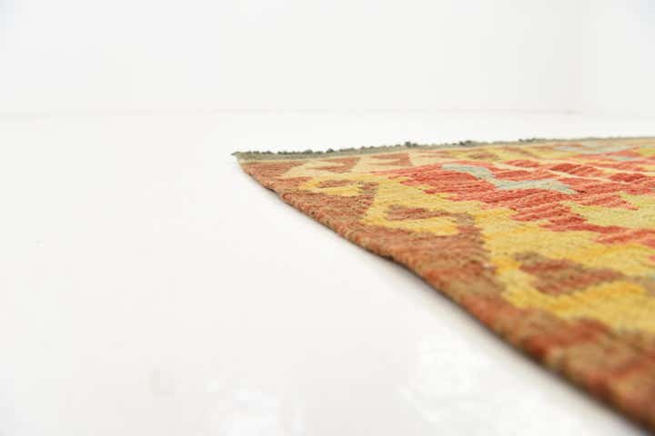 3' 3 x 6' 1 Hand Woven Kilim Maymana Wool Rug