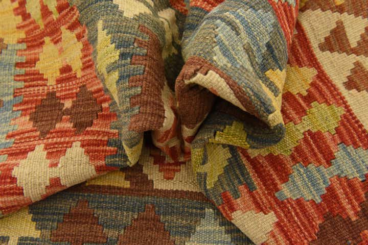 3' 3 x 6' 1 Hand Woven Kilim Maymana Wool Rug