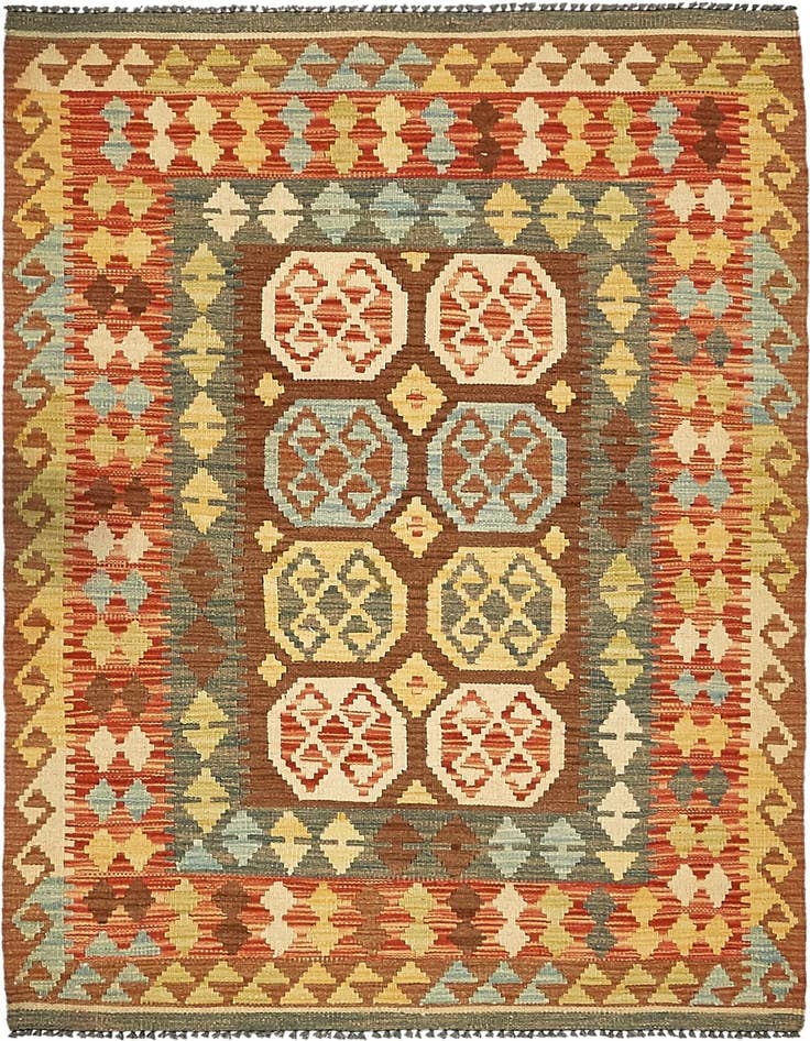 Detail image of 3' 3 x 6' 1 Hand Woven Kilim Maymana Wool Rug