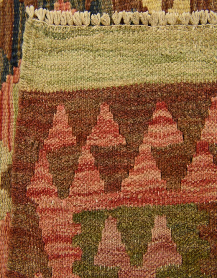 Detail image of 3' 2 x 4' 10  Hand Woven Kilim Maymana Wool Rug
