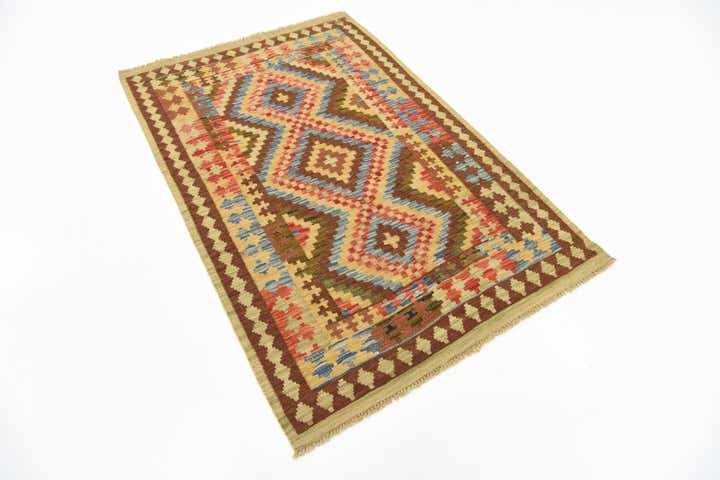 3' 3 x 5' Hand Woven Kilim Maymana Wool Rug
