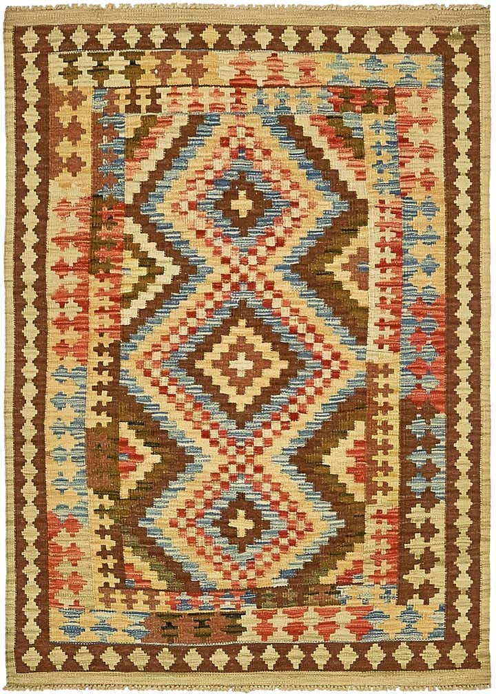 3' 3 x 5' Hand Woven Kilim Maymana Wool Rug