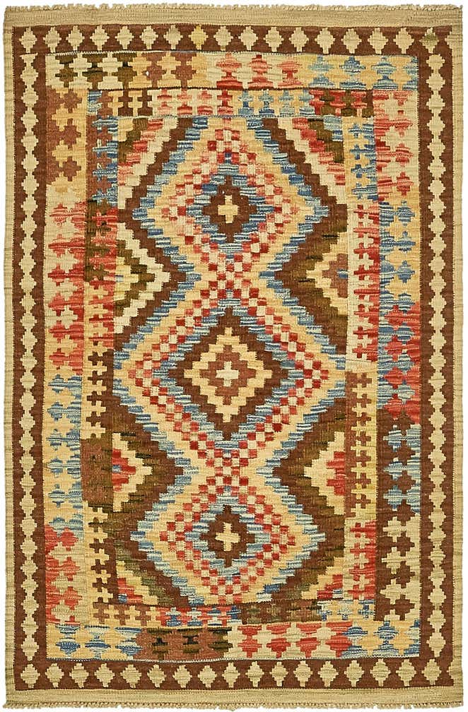 3' 3 x 5' Hand Woven Kilim Maymana Wool Rug