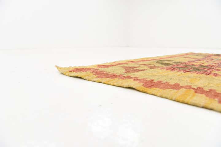 3' 4 x 4' 11 Hand Woven Kilim Maymana Wool Rug