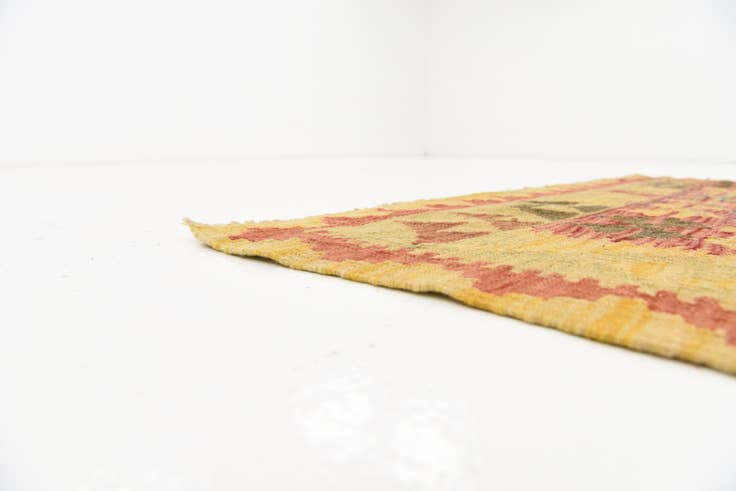 Detail image of 3' 4 x 4' 11 Hand Woven Kilim Maymana Wool Rug