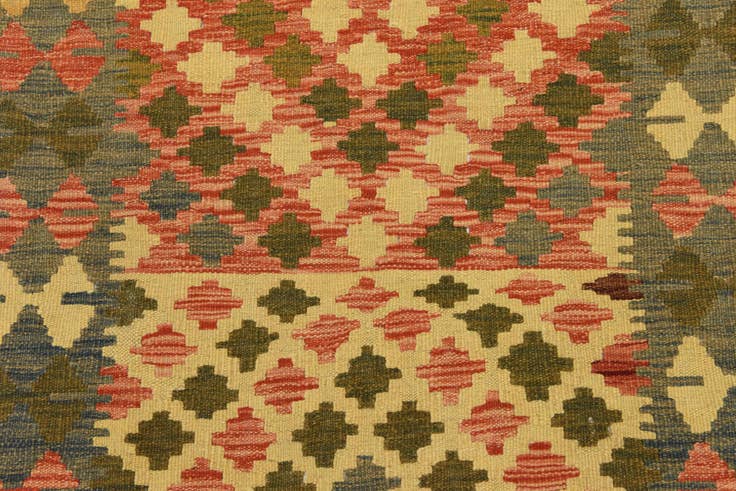 Detail image of 3' 3 x 6' 6 Hand Woven Kilim Maymana Wool Rug