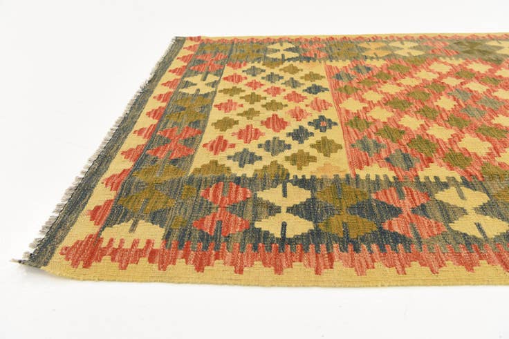 Detail image of 3' 3 x 6' 6 Hand Woven Kilim Maymana Wool Rug